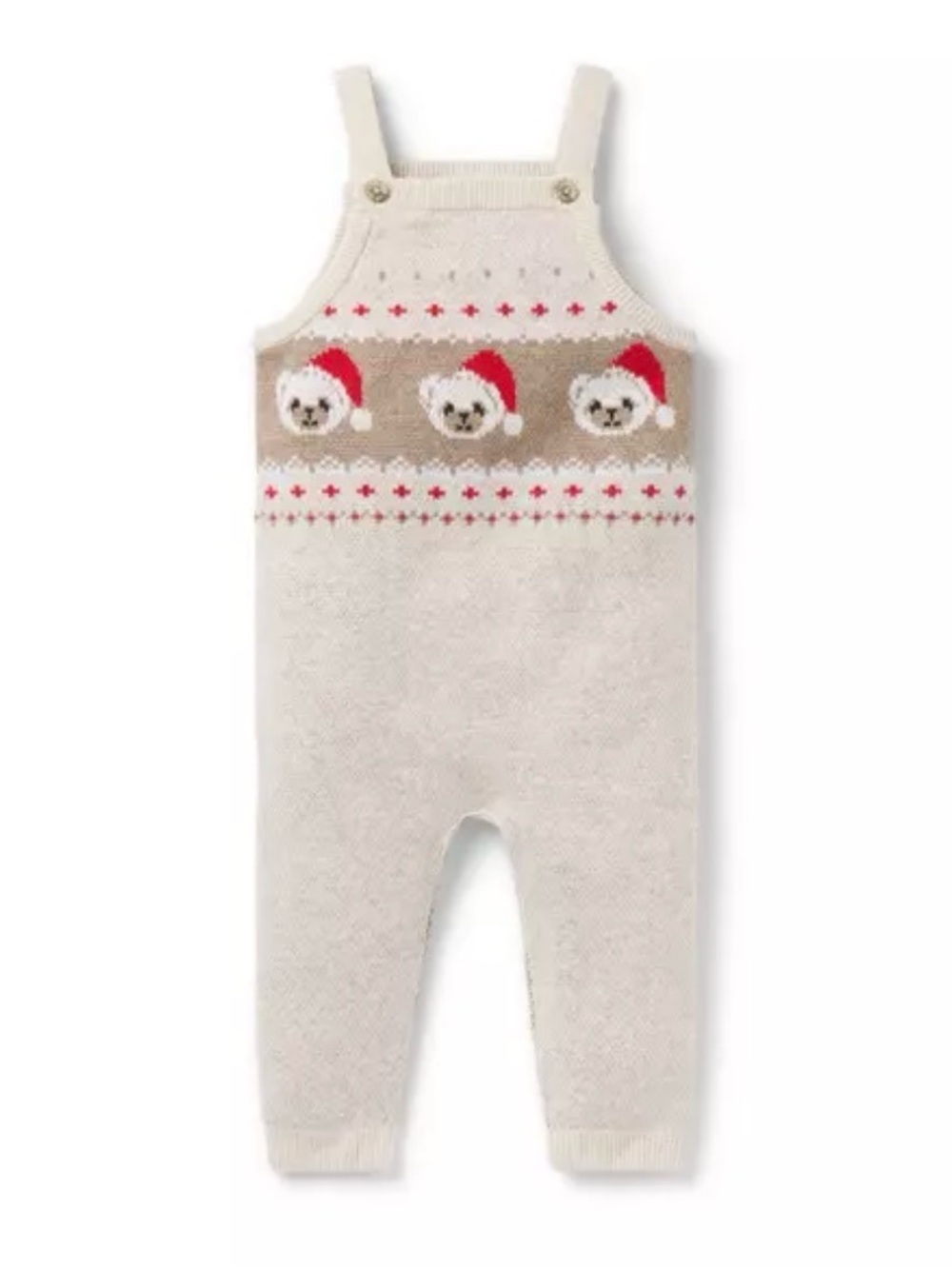 JANIE AND JACK Boys Overalls 6 to 12 Months Santa Bear
